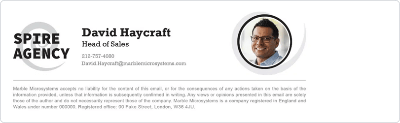 sample email signature for Head of Sales