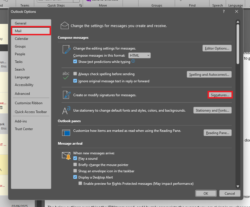 outlook signature location for outlook desktop