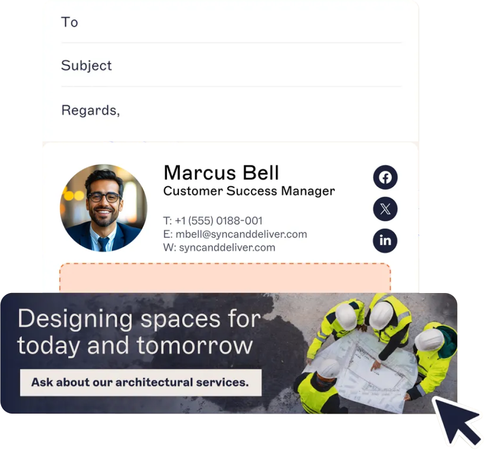 Design your signature with marketing banner